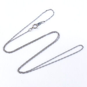 Vintage Sterling Silver 925 0.9mm Rope Chain Necklace 19"